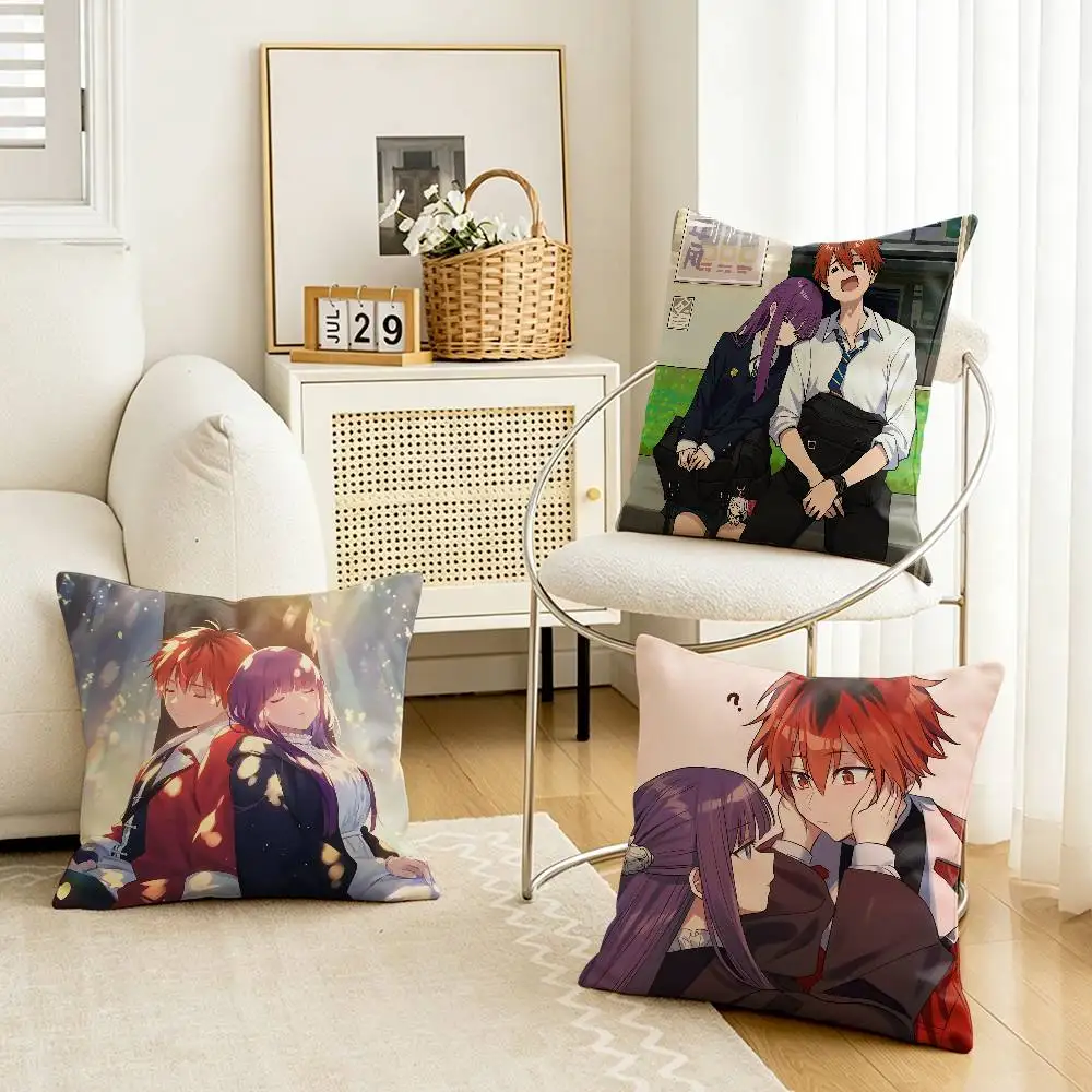 Anime Fern and Stark Customizable Square Pillow case Double Sided Print Sofa Bedroom Decor Cushion Cover