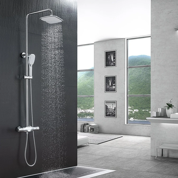 

3 Way Function Exposed Thermostatic Rain Shower Head Set