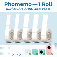 1 Roll Phomemo Q30 D30 Label Maker Tape Name Sticker Waterproof Tear-Resistant Price Label Thermal Label Sticker Paper