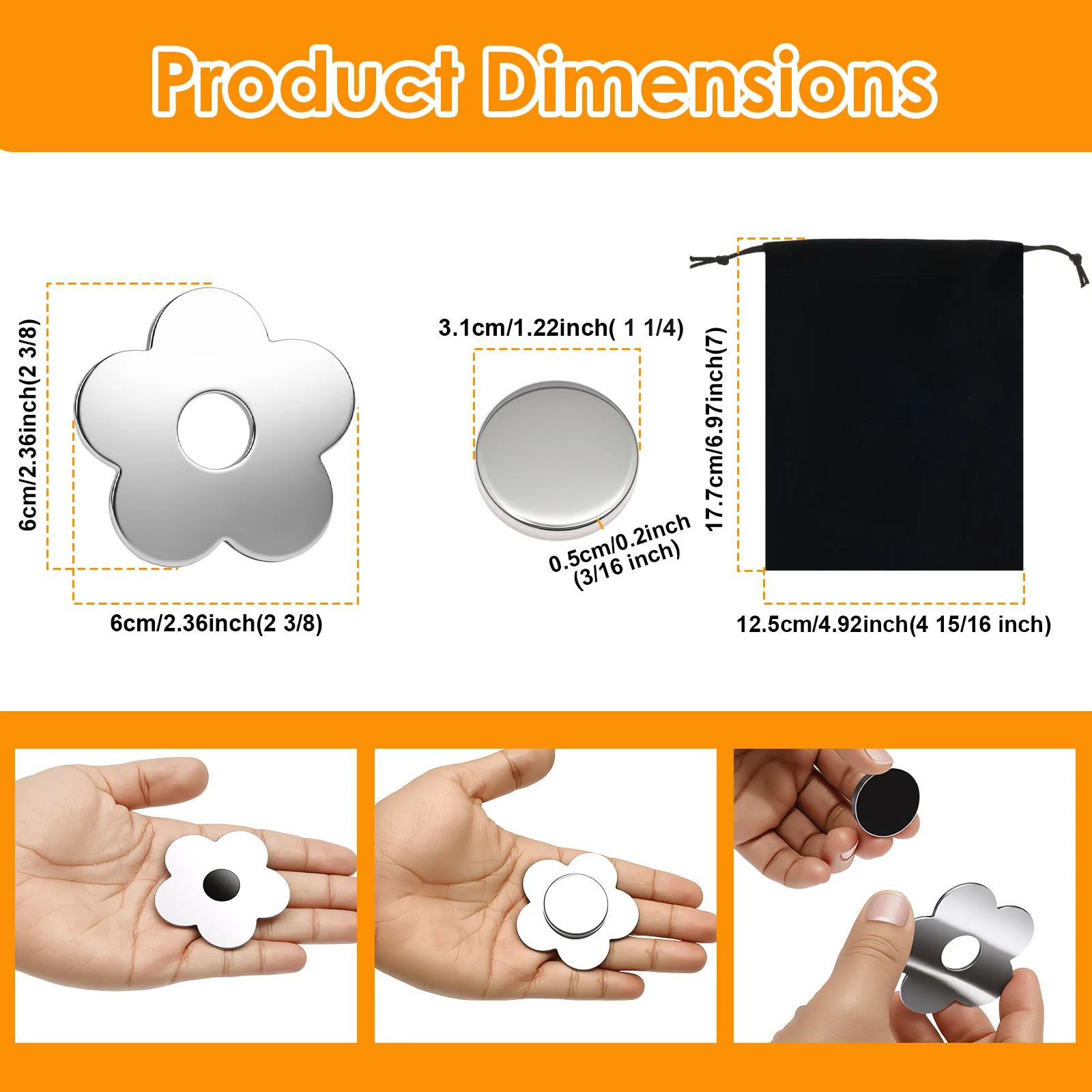 8 Pcs Stainless Steel Magnetic Tablecloth Weights Decorative Wedding Table Cloth Weight Outdoor Camping Shower Curtain Weight