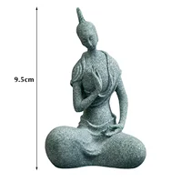 Meditating Buddha Statue Sculpture Natural Stone Room Ornament Suitable for Office Wine Cooler Decor 5