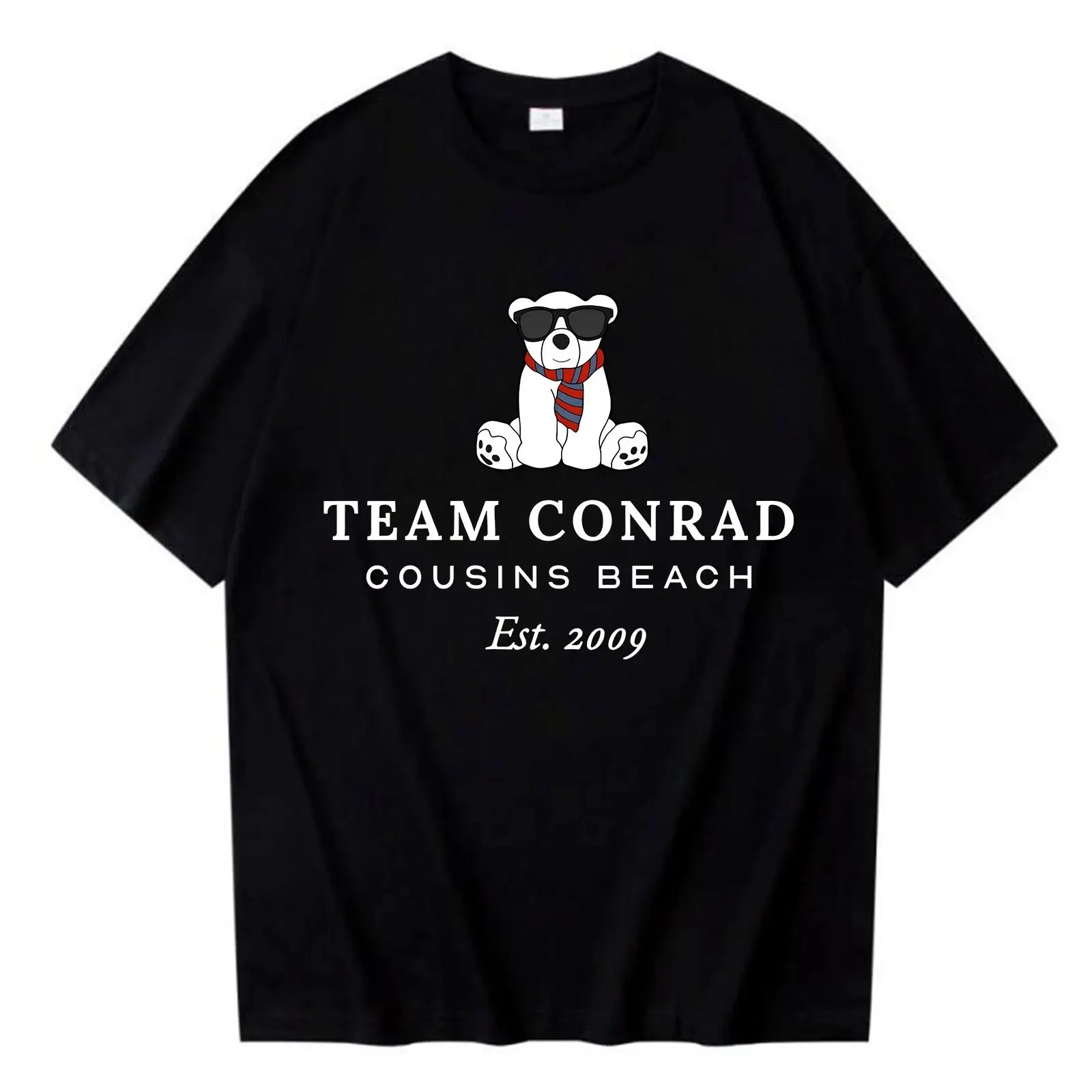 

Футболка из хлопка с принтом TEAM CONRAD COUSINS BEACH, модная повседневная свободная уличная одежда с короткими рукавами, топы унисекс, оверсайз