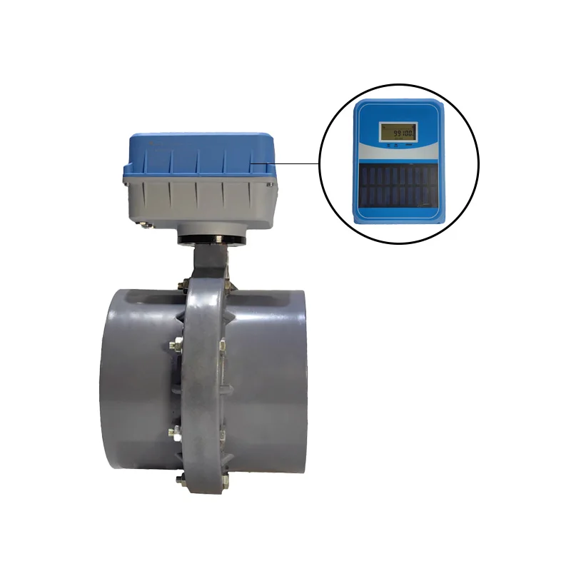 DN150 Gemotoriseerde Hot Melt PVC Water Vlinderklep Pn16 Zonne-energie Voeding Motor NB-IOT Remote Drive Vlinderklep