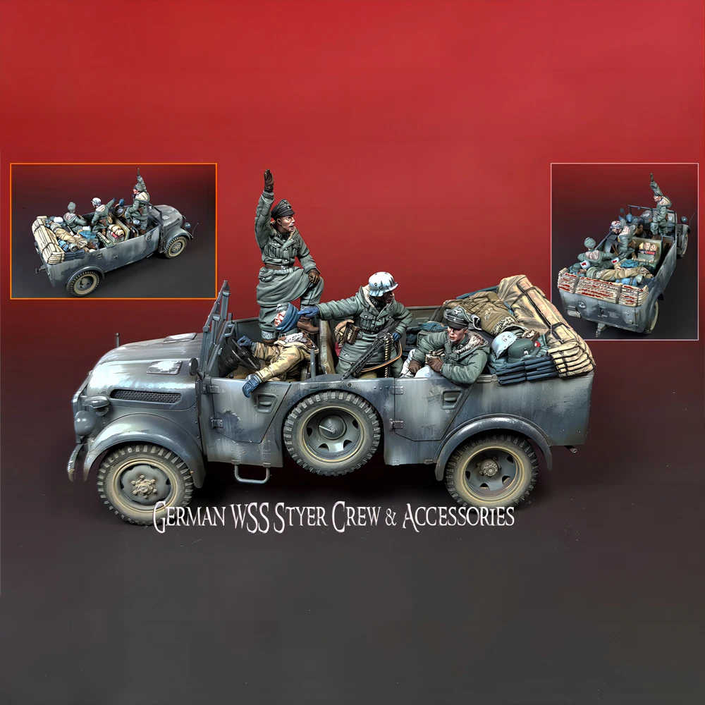 

1/35 Набор фигурок из смолы GK, четыре человека, без автомобиля, военная тема, несобранные и неокрашенные, 448B