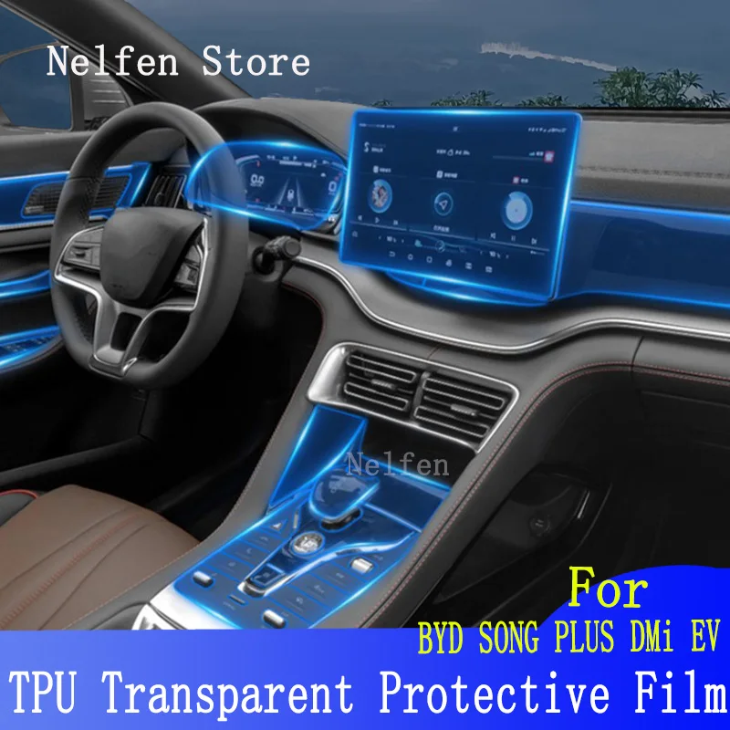 

For BYD SONG PLUS DMi EV 2021-2022 Car gearbox GPS Navigation LCD Screen TPU Protective Film Protector Decoration Stickers