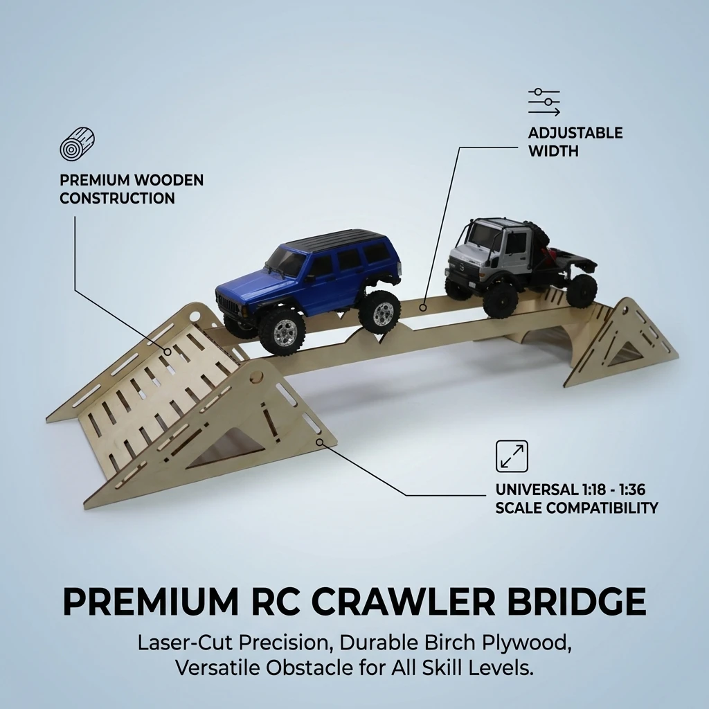 NEUE Holz-Simulations-Offroad-Hindernisse für 1/18 1/24 RC Crawler Modellautos, Erwachsenen- und Kinderspielzeug, Montage-Requisiten
