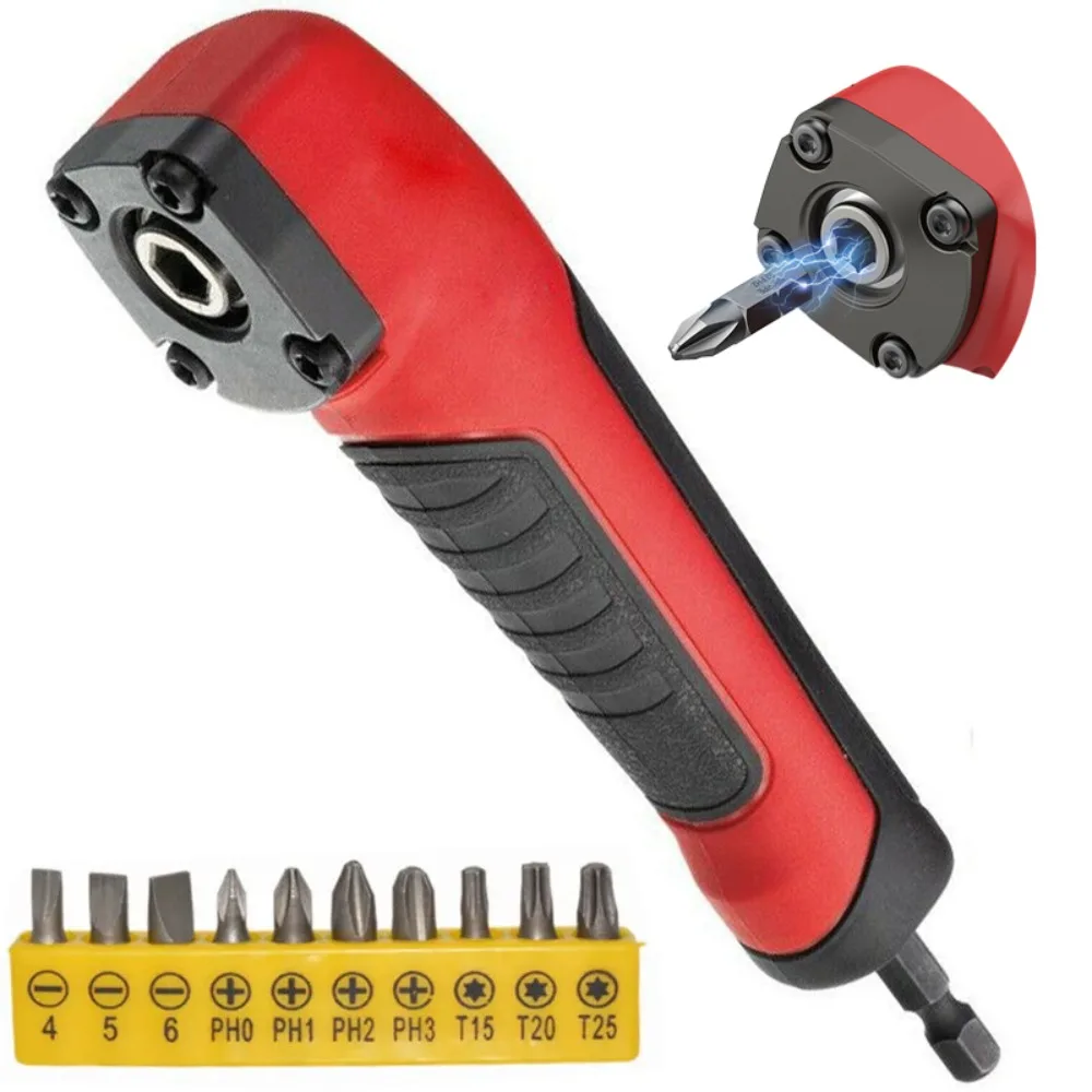 

1/4 Inch Hex Screwdriver Right Angle Extension Drill Bit Holder for Power Tools
