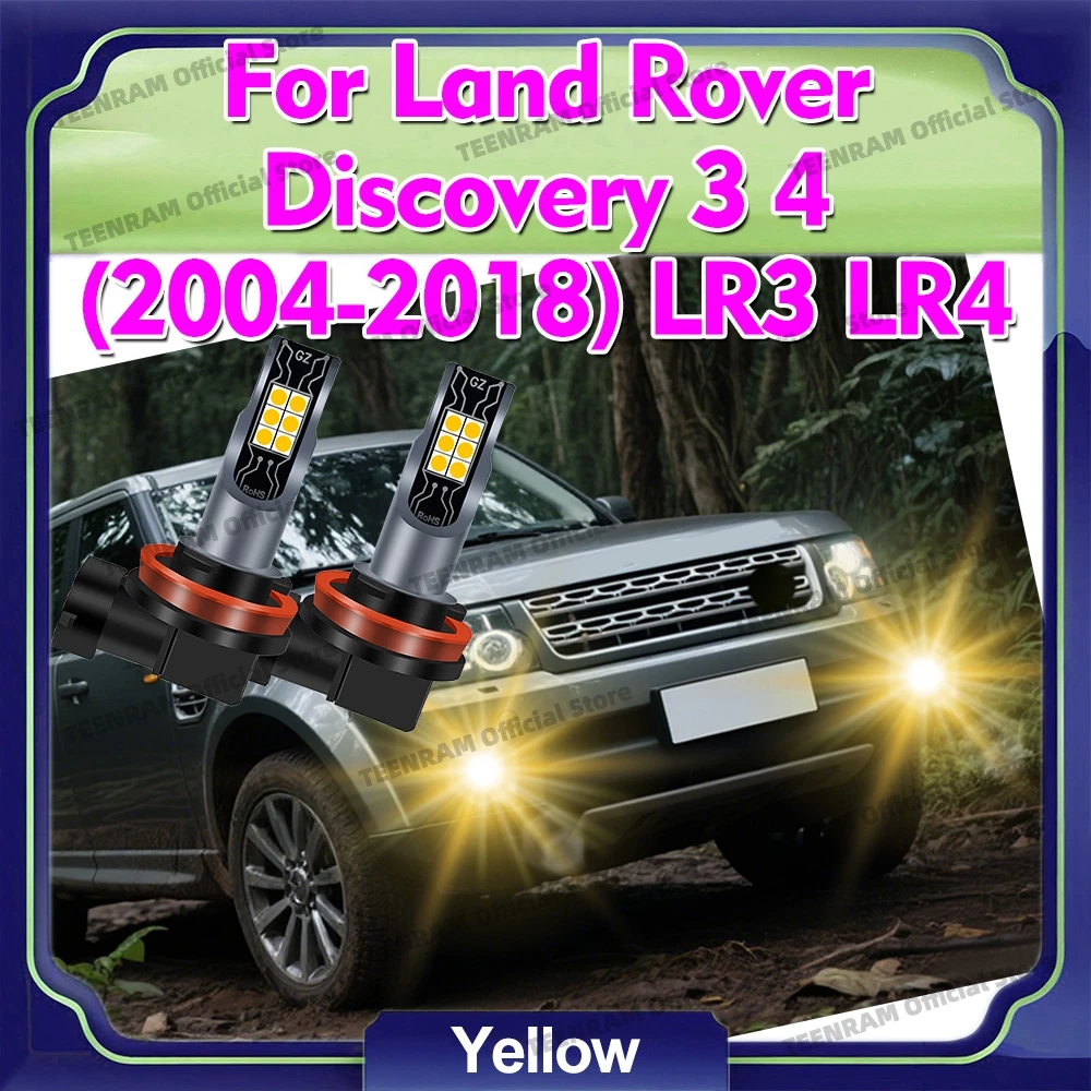 

2x светодиодные противотуманные фары, желтые лампы H8 H11 для Land Rover Discovery 3 4 LR3 LR4 2004-2018 Freelander 1 2 3 Range Rover Sport 2005-2013