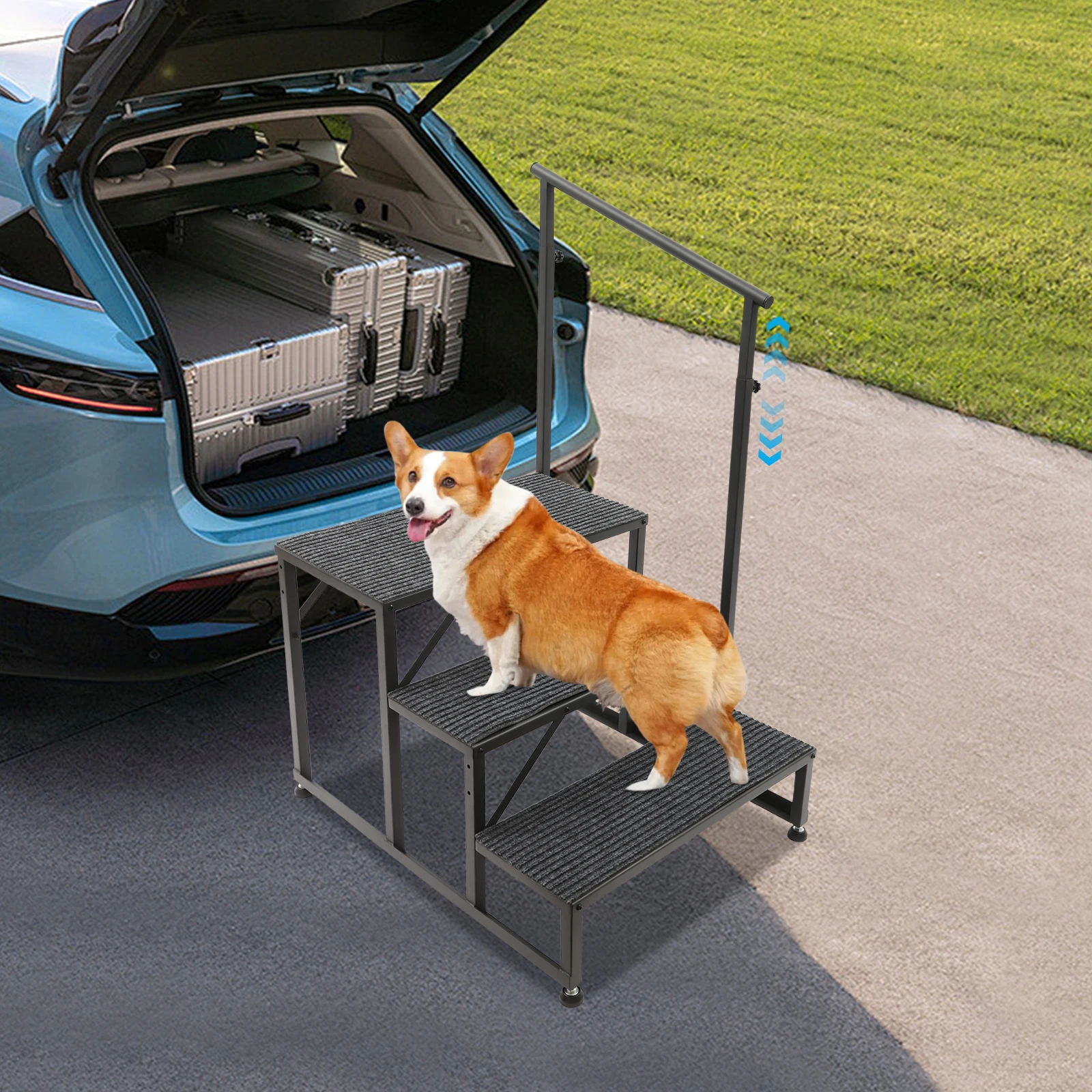 3 passos escada rv escadas corrimão escada varanda passos com corrimão portátil passo fezes decoração de casa para reboque de viagem