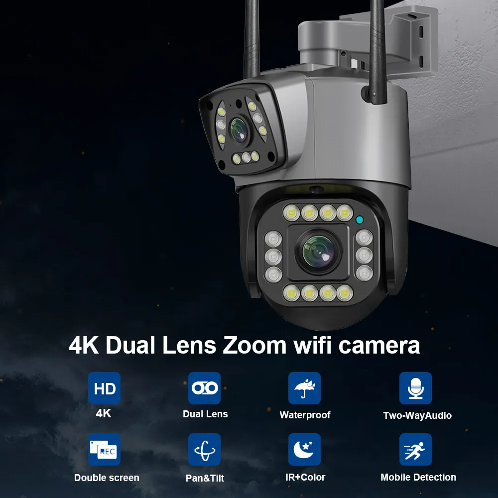 Imagem -02 - Zoom Câmera de Segurança ip 4k.8mpv380 Pro.pztcctv sem Fio Wi-fi Monitoramento ao ar Livre ai Rastreamento Móvel Visão Noturna Linook10x