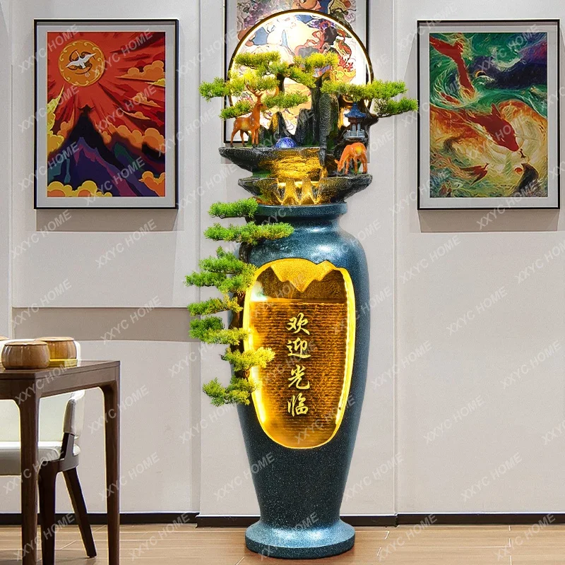 Ornaments: living room rockery circulation fountain water feature decorations landing