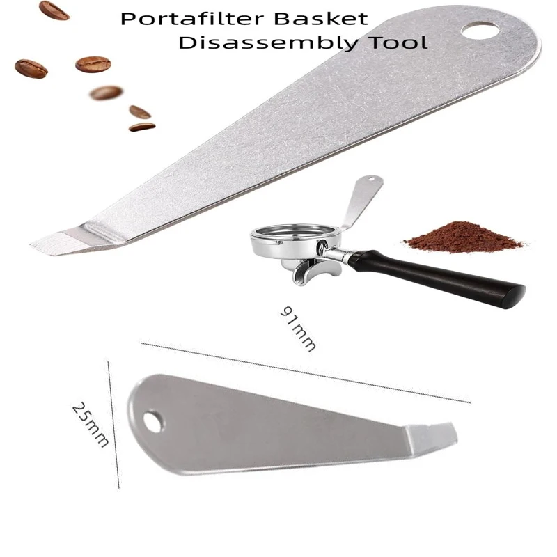 1*Portafilter Basket Disassembly Tool Stainless Steel Espresso Machine Handle Filter Bowl Remover Tool Coffee Supplies For Home