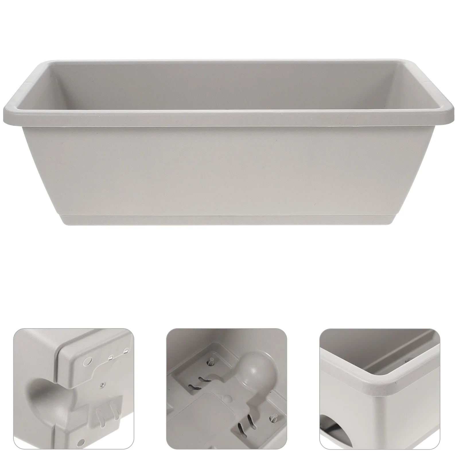 

4 Sets Vegetable Pot with Bottom Bracket Home Plant Window Boxes Planters Tray Pots Indoor Balcony Plastic Flowerpot Shelf