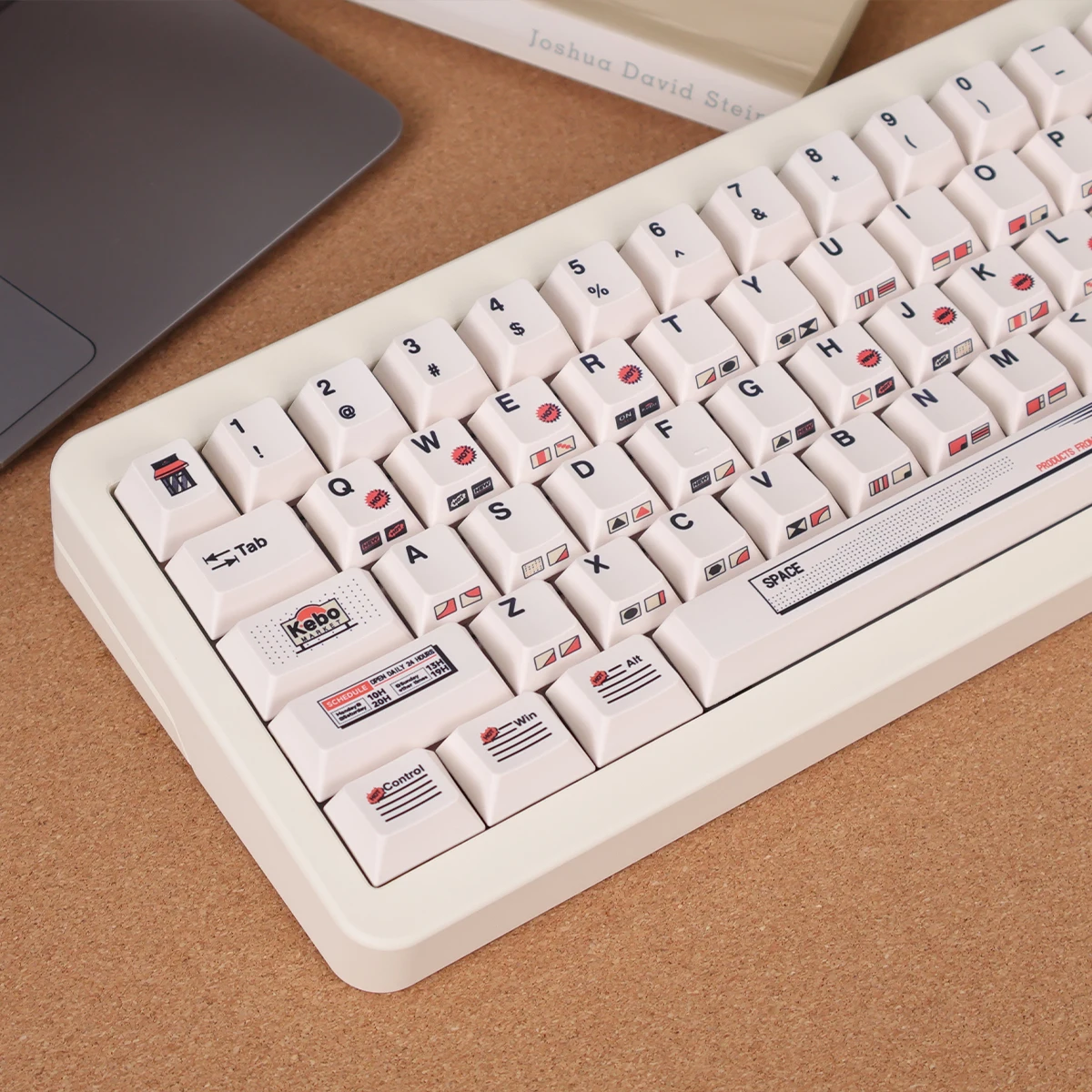 

Retro Convenience Store Theme Keycap Set Side Engraving Custom Cherry Height PBT Sublimation Keycaps for Mechanical Keyboard