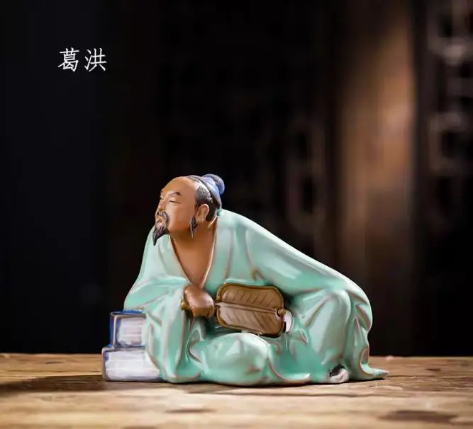 Decoration of Chinese put pieces of  Statue Ceramic Figure---Shiwan Kiln,Person with a fan
