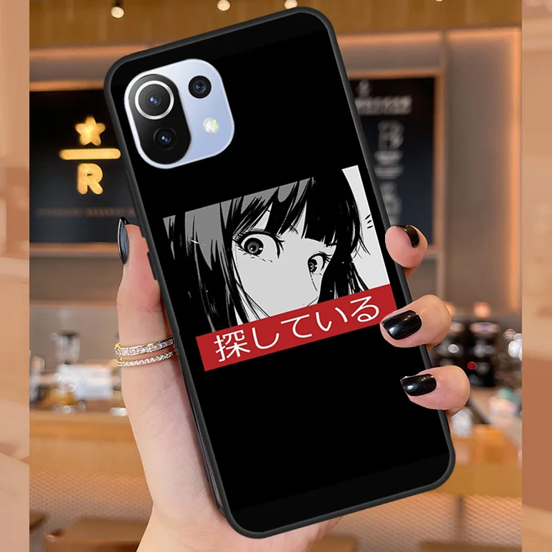 Sad Japanese Anime Aesthetic Case For Xiaomi 12 13 Lite 12T 11T Pro 12X Cover For POCO X3 X5 F5 Pro X4 F4 GT C40 M5s F3