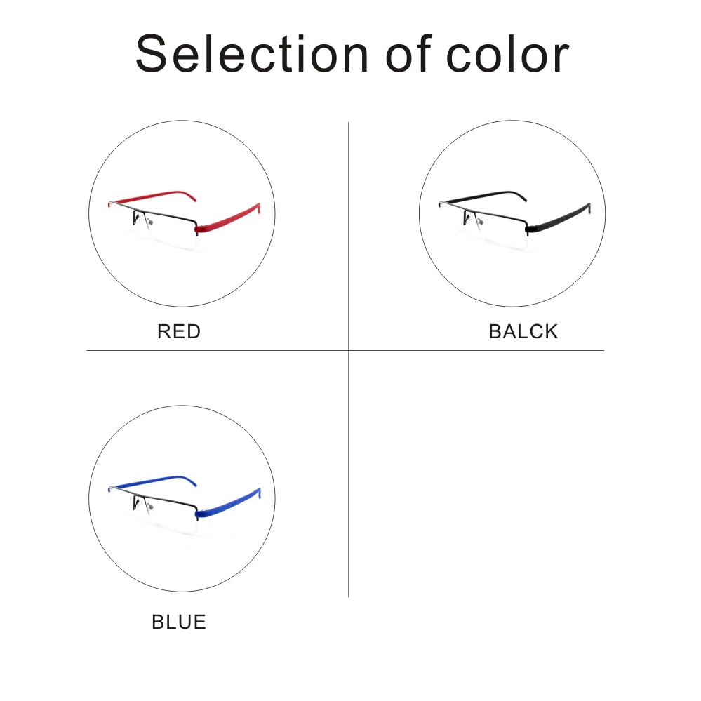 Rolipop TR90 Reading Glasses Men Half Rim Women Diopter Unbreakable Magnifier Eyewear Alloy