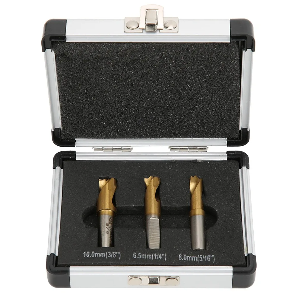 

3pcs HSS Cobalt Steel Spot Weld Drill Bit Set Titanium Coated 1/4in 5/16in 3/8in Weld Cutter Set High Speed Steel