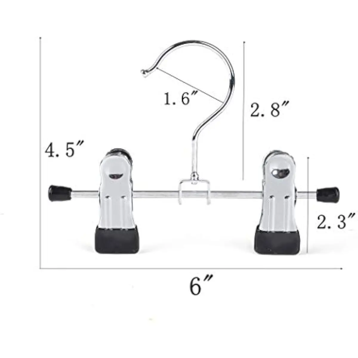 

5 Pack 6" Metal Boots Hangers with 2 Adjustable Clips Portable Hangers Space Saving for Socks Clips Hanger for Pet Clothes