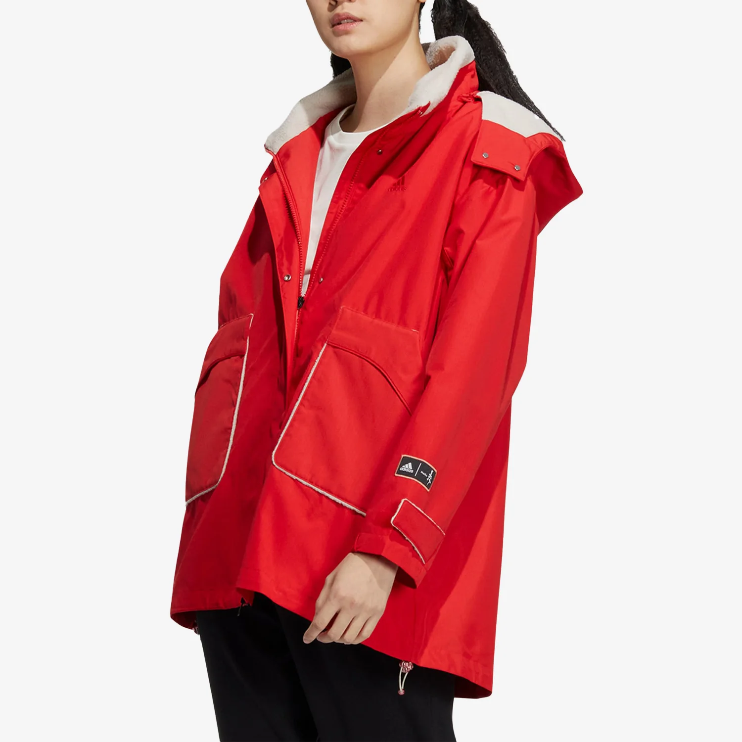 Giacca sportiva con cappuccio in pile da donna nuova primavera originale Adidas HZ2995