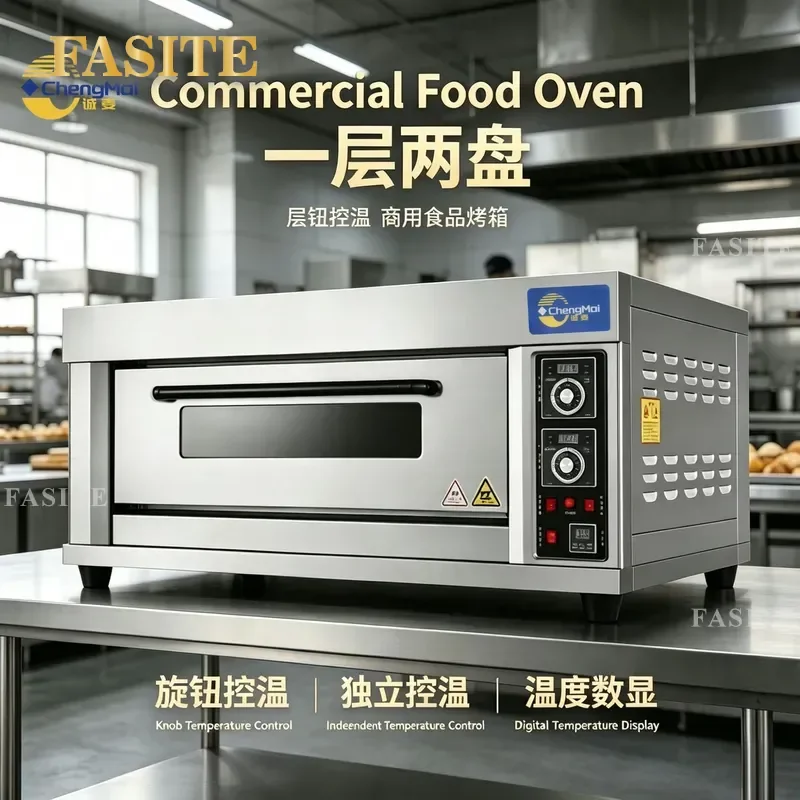 For Commercial Baking Oven 100L Large Capacity Independent Up and Down Knob Temperature Control Professional Bakery Kitchen