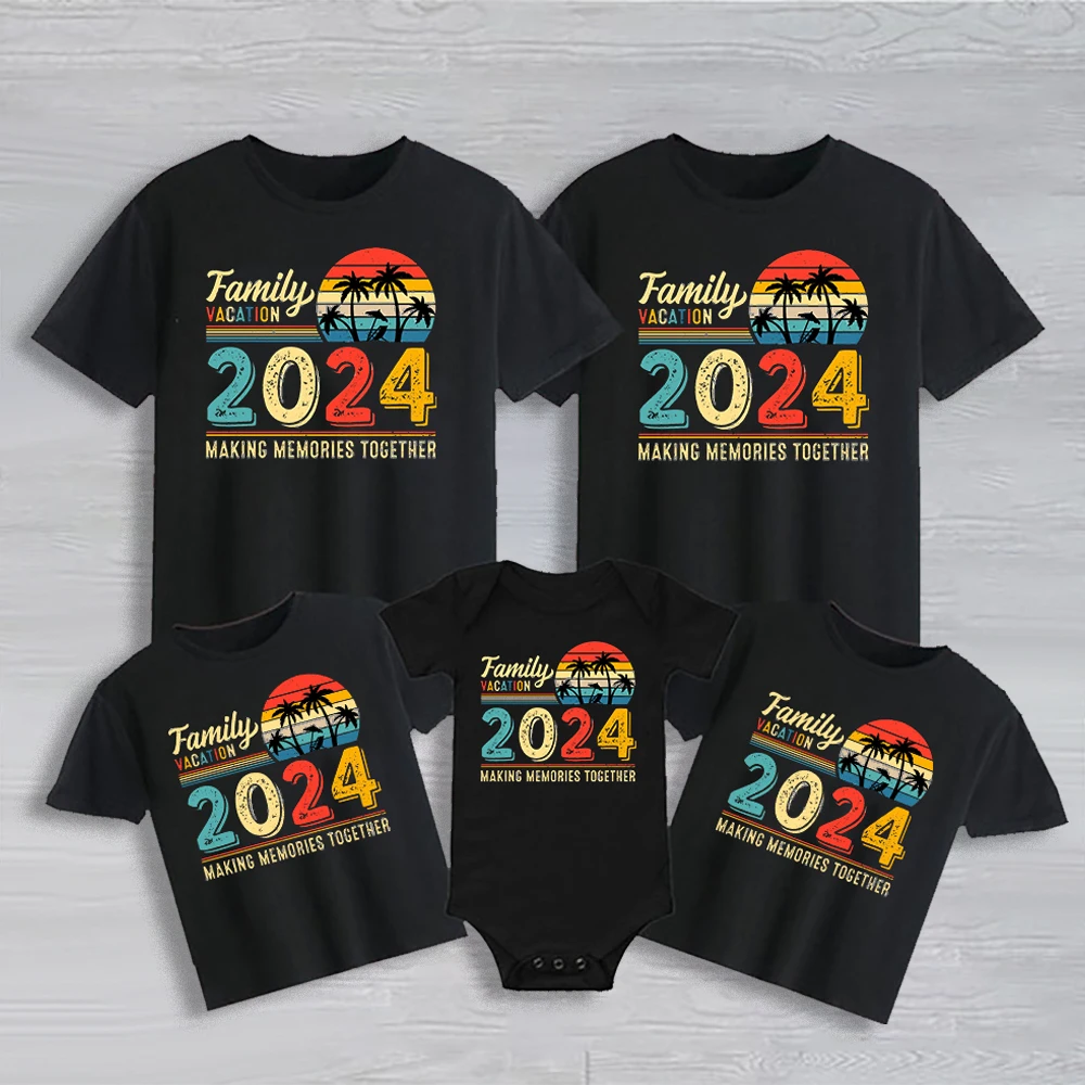 Family Vacation 2024 making memories together Matching shirt Adult Kids T-shirt Tops Baby Romper Travel Faimily Look outfit tees