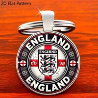 England National Team Keychain-Three Lion Emblem&Cross Flag Design, Zinc Alloy Football Fan gift for Men-Bag Accessory