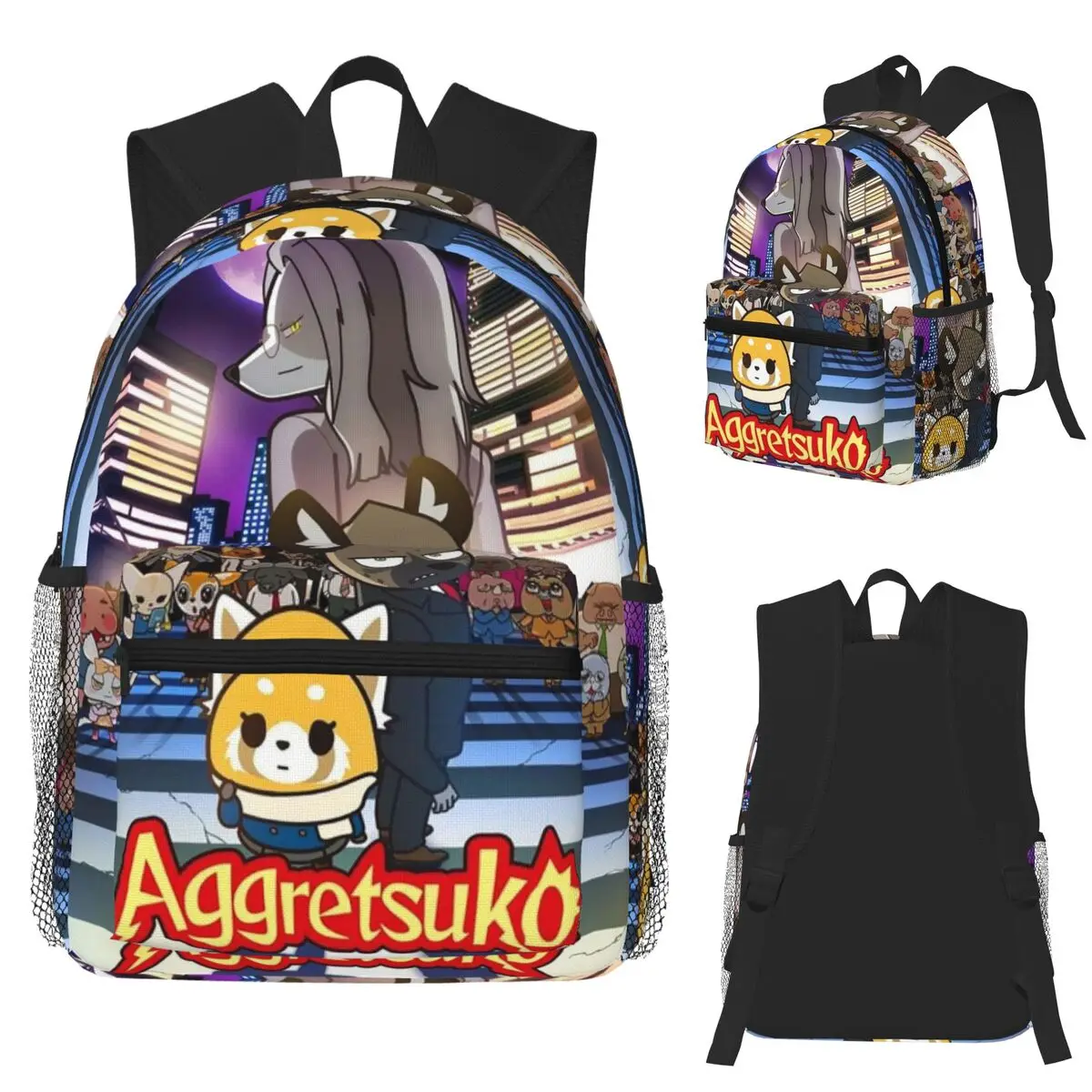 

Cartoon Popular Funny Aggretsuko Student Backpack School Bag Hiking Travel Daypack for Boys Girls Fashion Bookbag Shoulder Bags