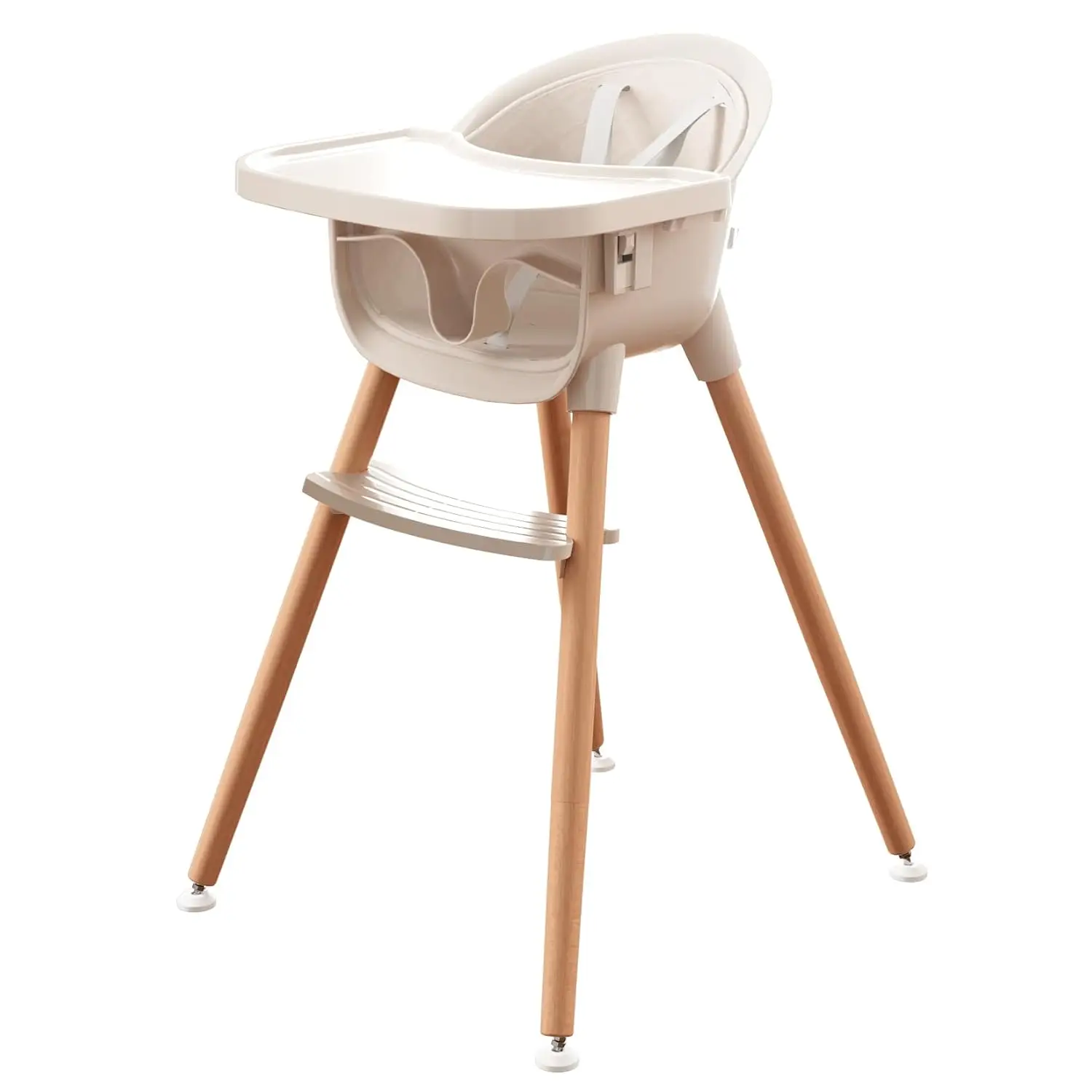 

3-in-1 Wooden High Chair: Converts from Baby to Toddler, Easy Clean, Modern Design