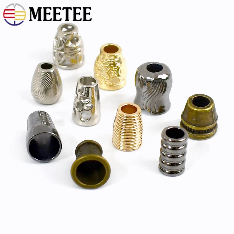 30Pcs Meetee Metal Cord Lock Stopper DIY Pants Cap Rope End Clasp Bolt Clips Button Garment Paracord Shoes Accessories