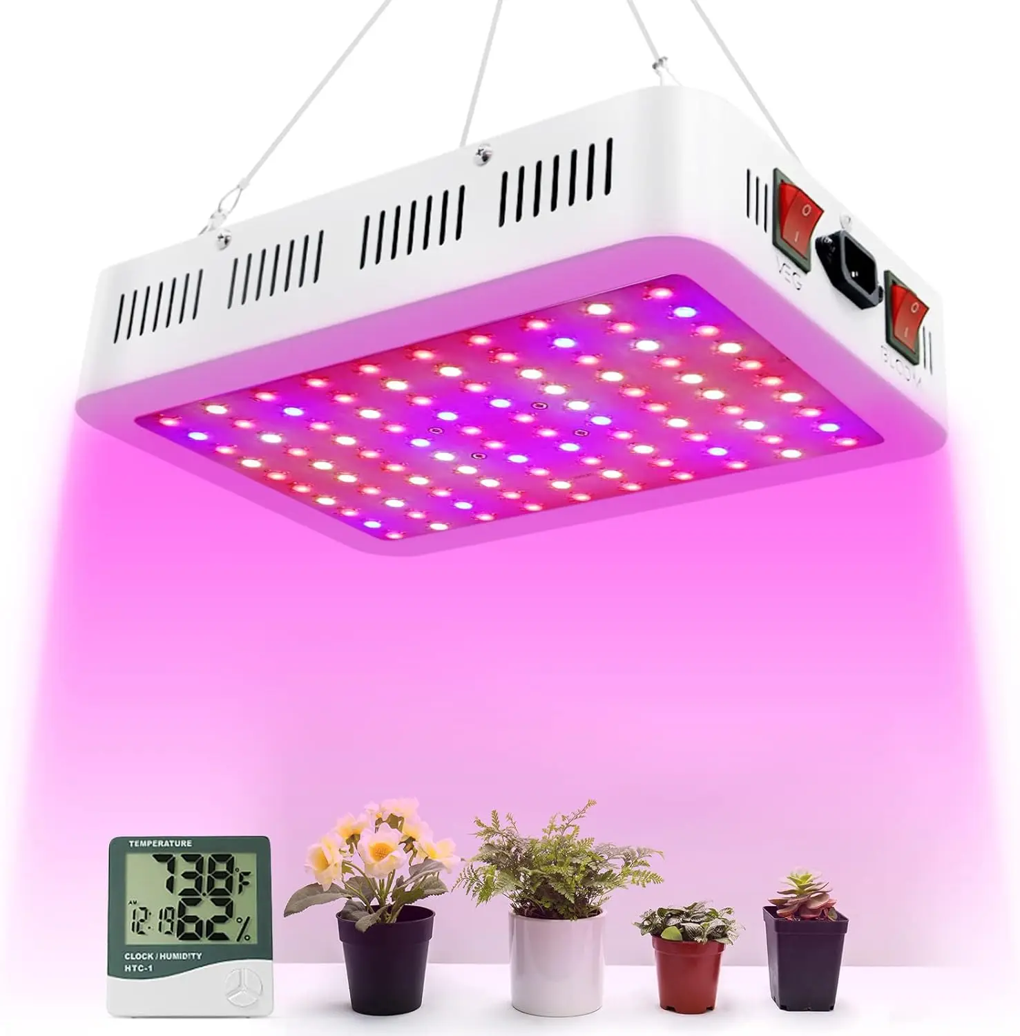 

1000W Full Spectrum LED Grow Light with Daisy Chain, 3 Modes for Indoor Plants, Covers 3.5x3.5ft