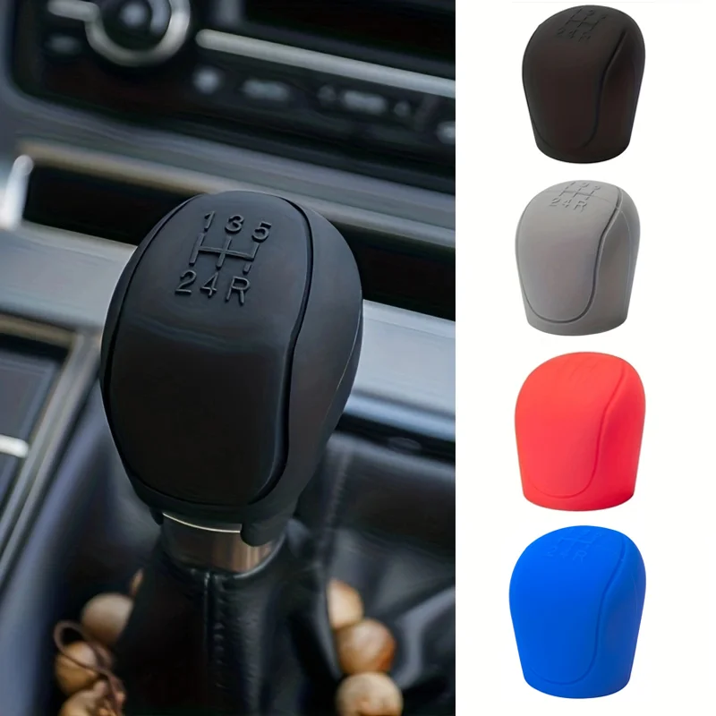 Car Silicone Gear Shift Knob Cover Gear Shift Non-Slip Grip Handle  Protective Covers Manual Car Interior Accessories