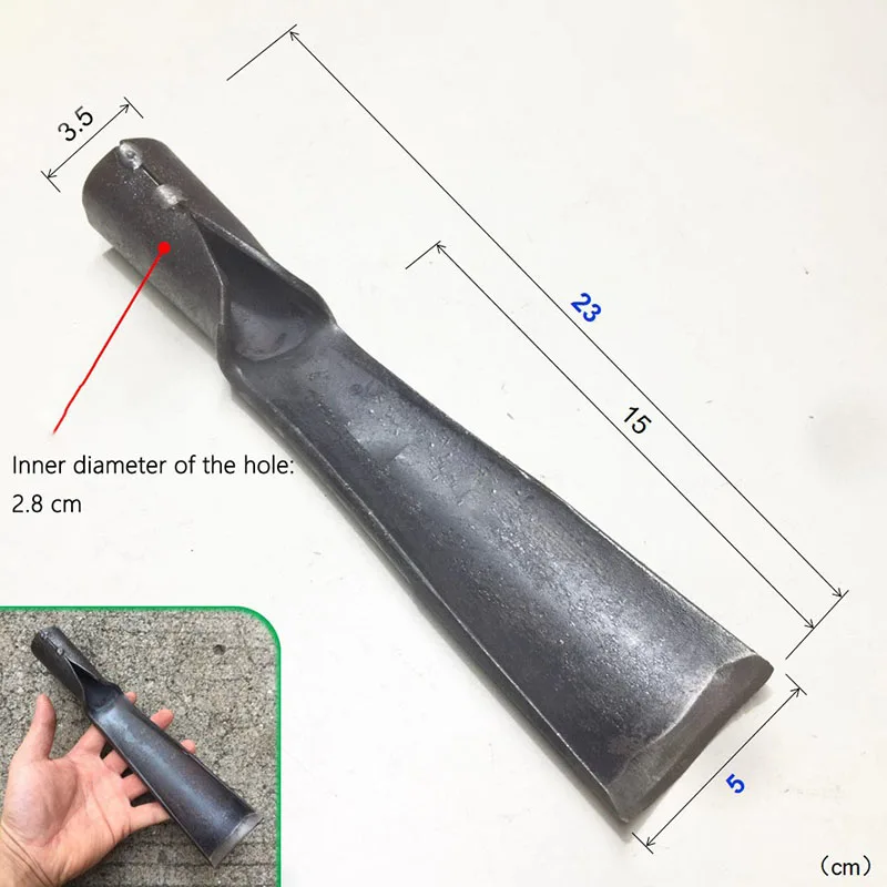 Arched steel shovel; agricultural planting tool; carpenter’s chisel; multi-purpose gardening shovel; 23 cm long; semi-circular