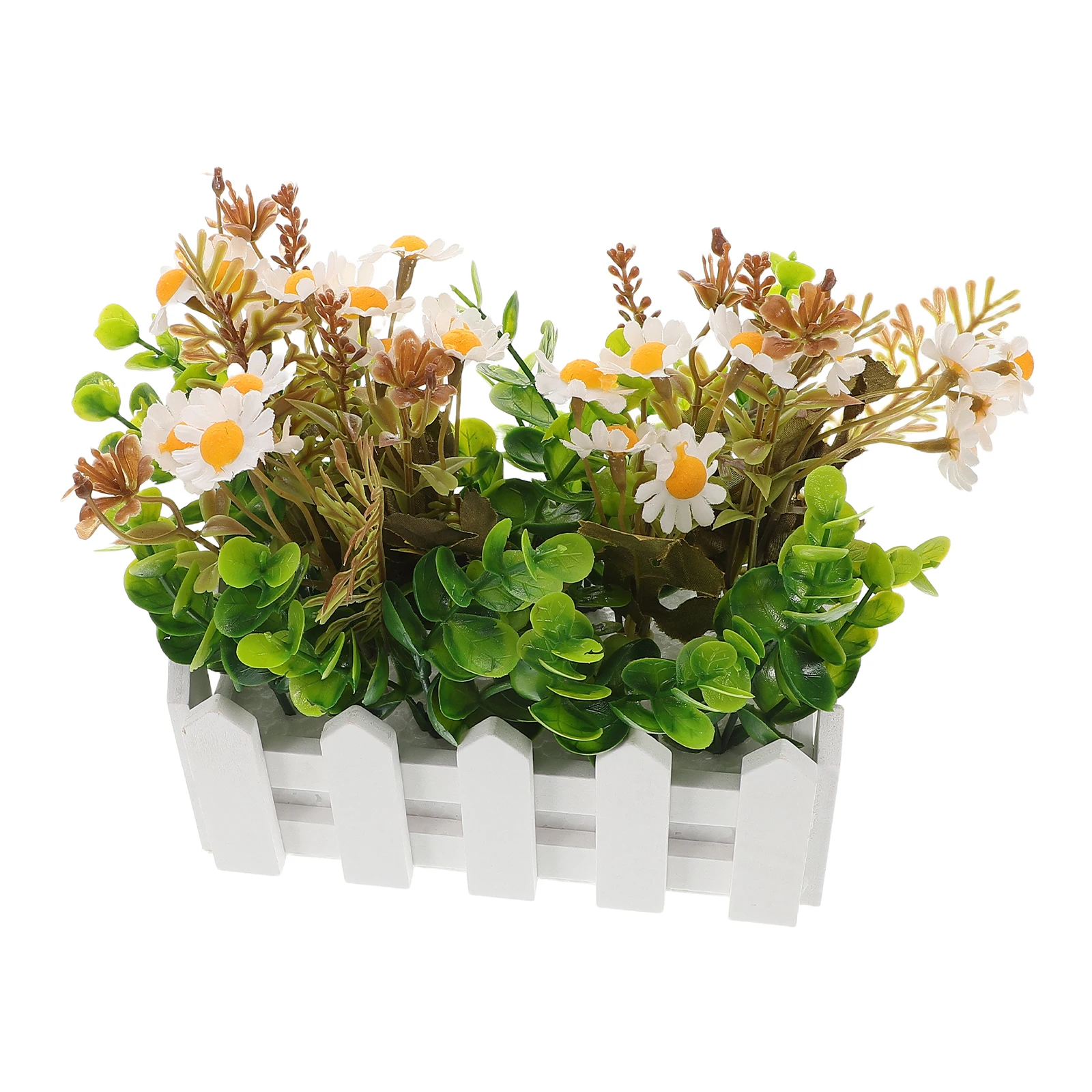 

Artificial Flower Decor Faux Daisy Bonsai Small Potted Plants Plastic Flowers Room Table Centerpiece Desktop Ornament