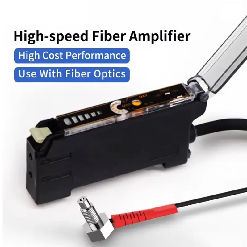 ABUI-Industrial Fiber Optic Sensor Amplifier Complete Set M6 2M Cable PNP