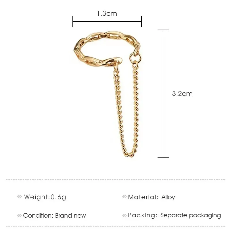 1Pc 2024 Fashion Minilist Fake Piercing Earcuff Earrings Chain Tassel Line for Woman No Piercing Ear Cuff Biżuteria damska do uszu