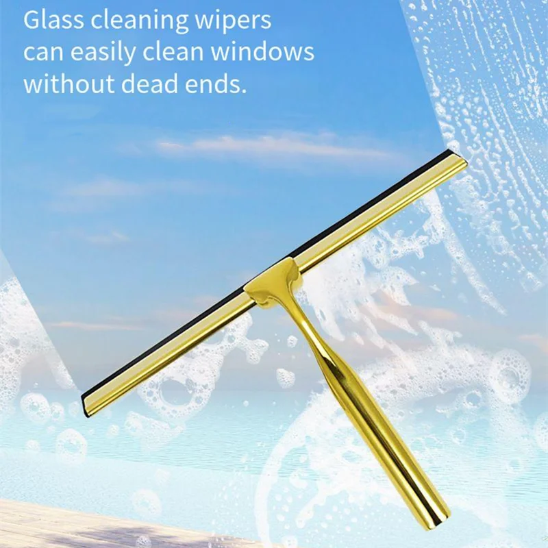 Glass Cleaning Tools Gold Glass Wiper Household Stainless Steel Window Wiper Bath Window Wiper Scraper Bathroom Cleaning Tool