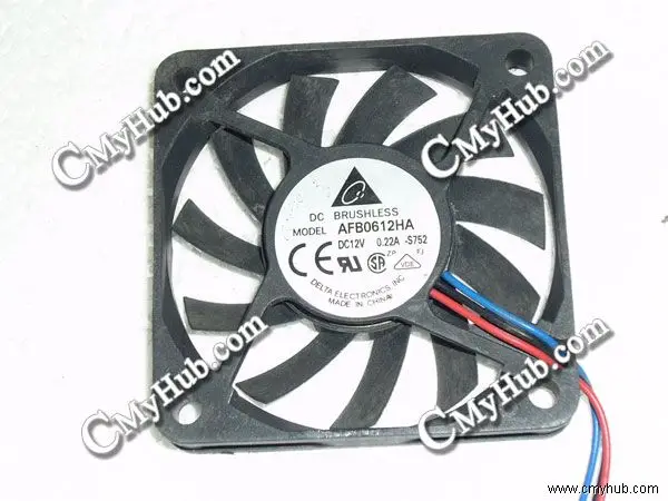 For Delta Electronics AFB0612HA S752 DC12V 0.22A 6010 6CM 60mm 60X60X10mm 3Pin 3Wire Cooling Fan AFB0612HA -S752 S752