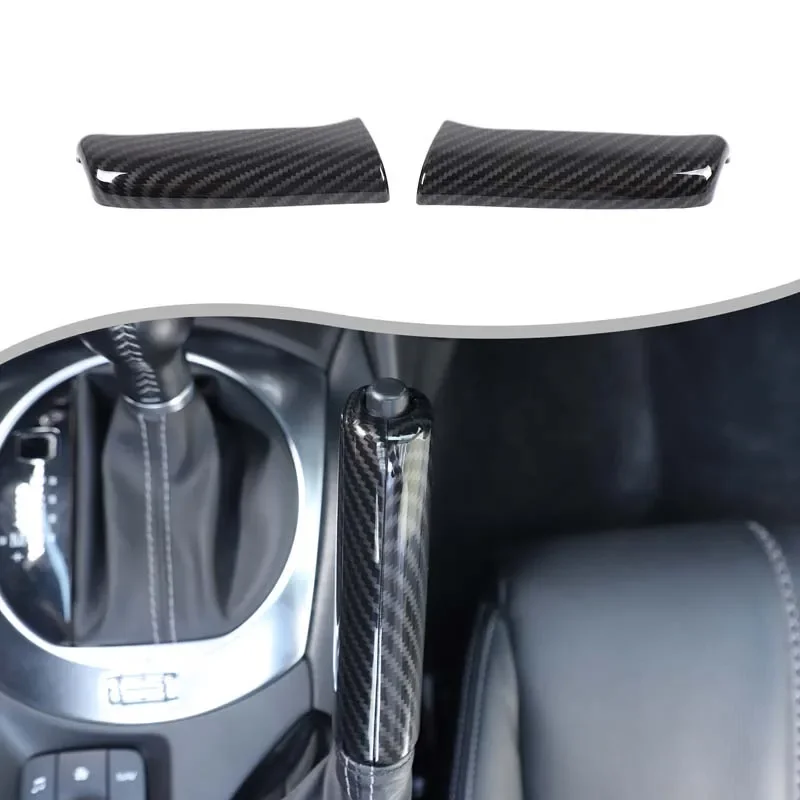 

2Pcs ABS Carbon Fiber For Mazda MX-5 Miata Fiat 124 Abarth 124 2016+ Car Handbrake Lever Cover Decorative Sticker Accessories