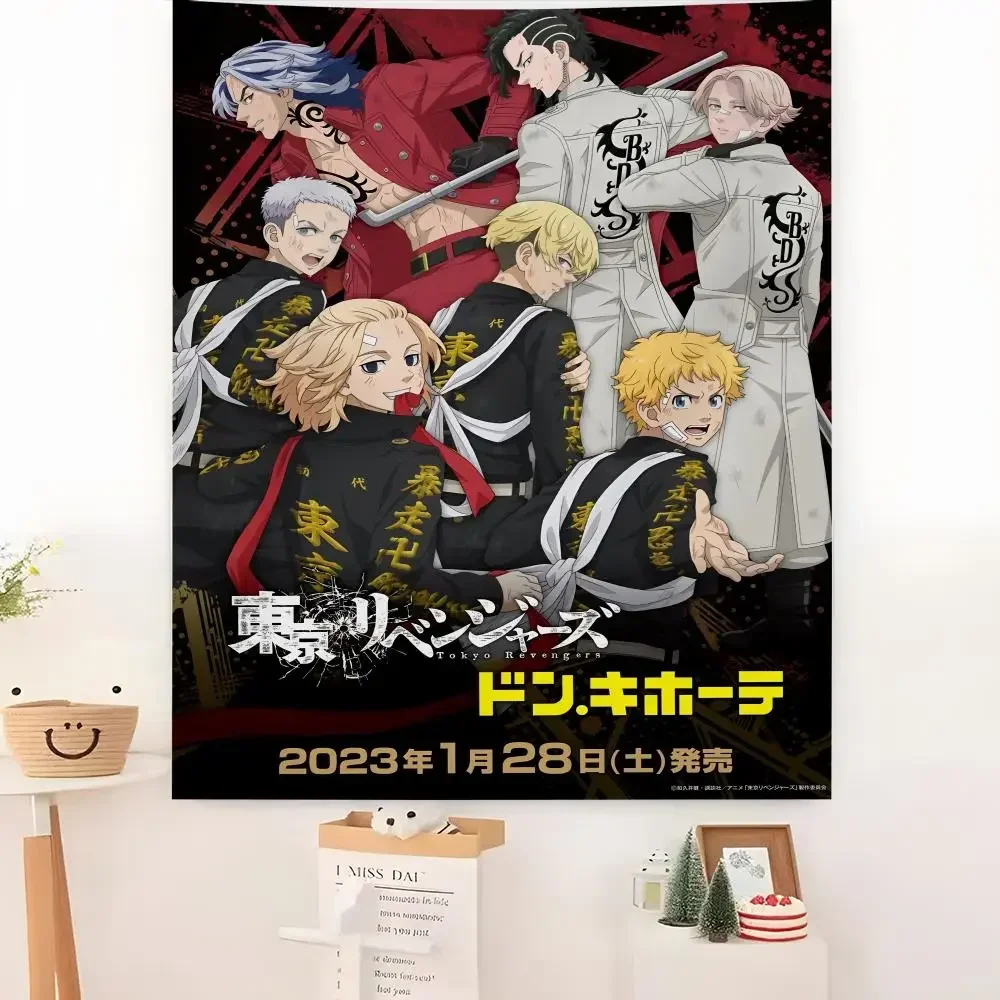 T-Tokyo R-Revengers War Of The Three Titan Arc Tapestry Microfiber Background Decor For Bedroom  Bar  Outdoor Festival Wall Deco