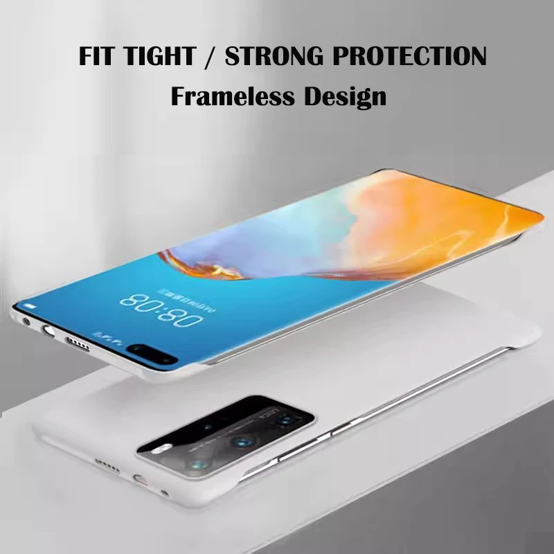 Solid Candy Color Frameless Hard PC Back Cover Case For Huawei P40 Pro Coque p40Pro ShockProof Ultra Thin Cases