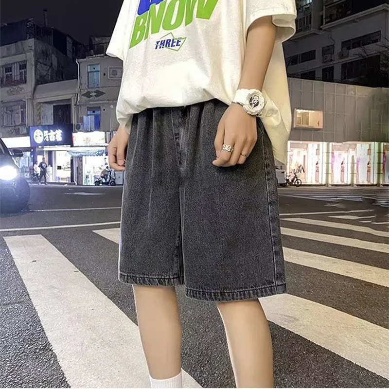 Bermuda Denim Elastic Waist Pants 3Colors / Bermuda Pants Five Quarter Pants Denim Pants
