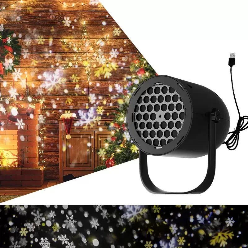 Led عيد الميلاد ندفة الثلج ضوء الإسقاط ، Usb بالطاقة مصباح الإسقاط ، جو ضوء الإسقاط ، مرحلة عيد الميلاد الطرف الديكور