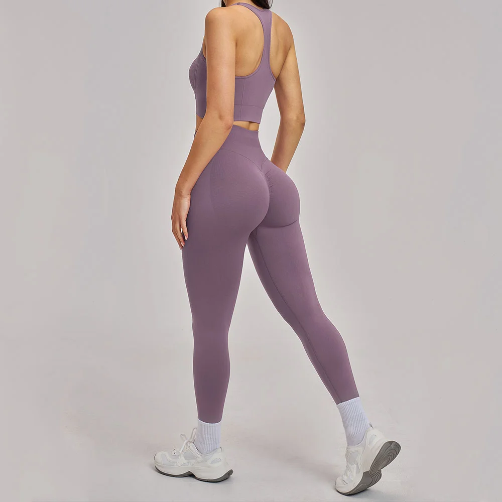2PCS Yoga Set Women's Seamless Sport Suits Fitness Shockproof Bra High Waist Leggings Gym Clothing Female Fitness Workout Set