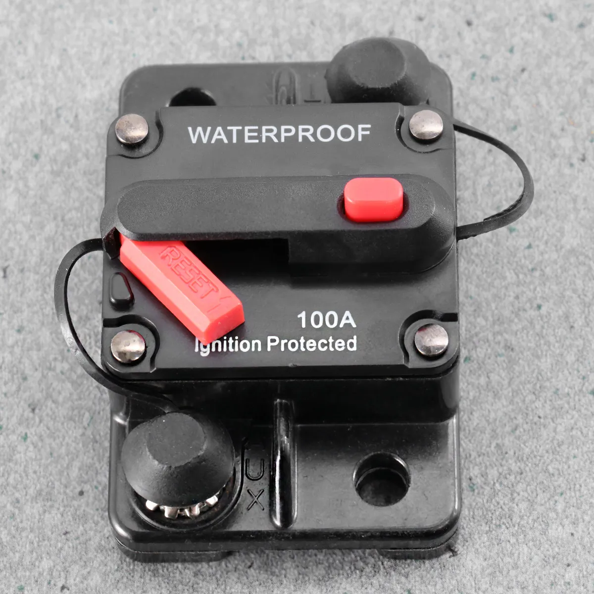250A Waterproof Amp Manual Reset Dual Circuit Breaker For Electrical Appliance Protection Black High Sensitivity Overcurrent