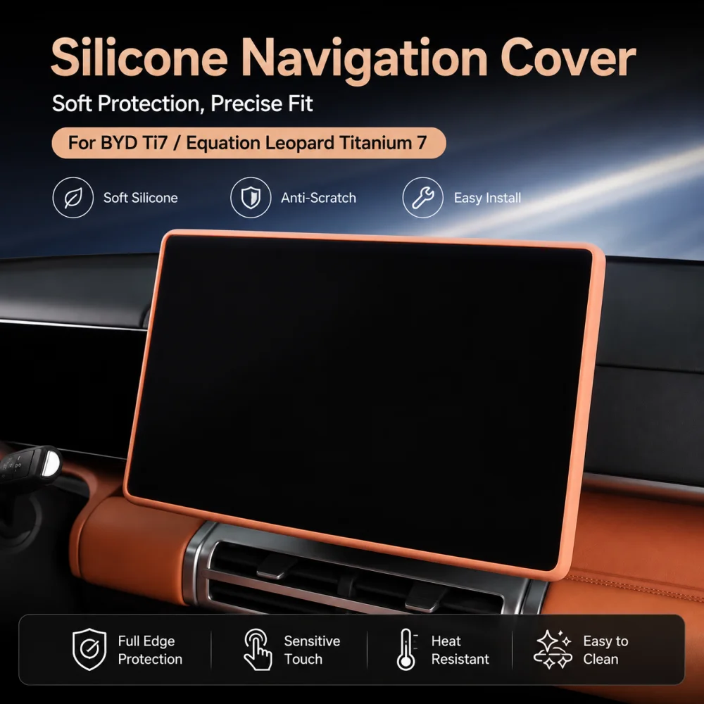 Silicone Screen Cover Screen Frame Trim Rearview Mirror Protective Cover Car Interior For BYD Ti7 Equation Leopard Titanium 7