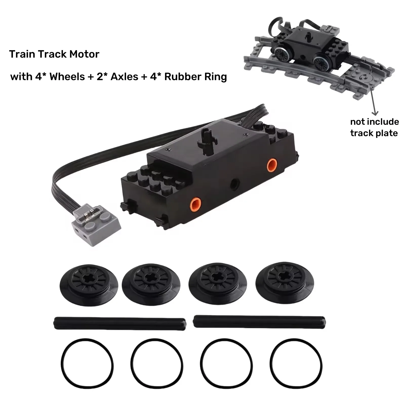 High Velocity Train Motor for Building Block Sets DIY Car Model Compatible with 88002 and 53401