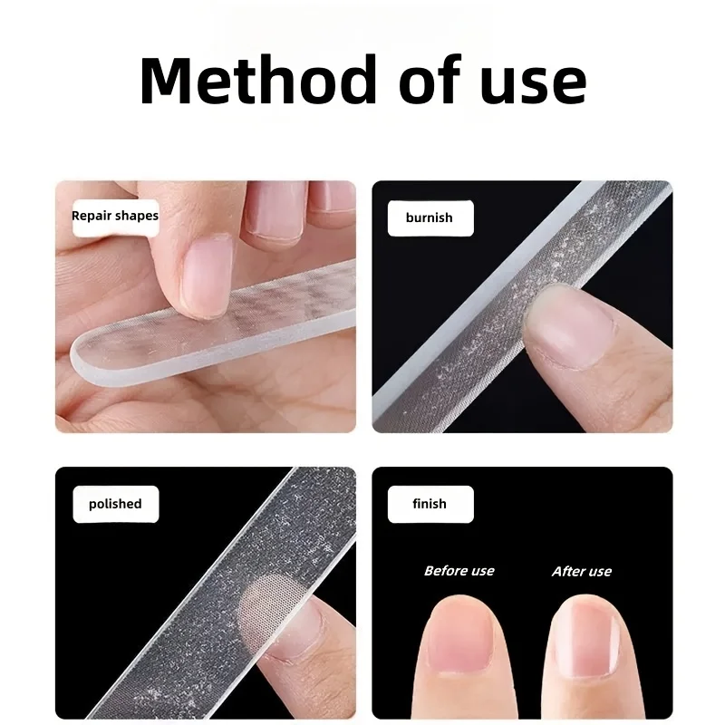 1pc/3pcs conjunto de lixas de unhas de vidro nano com 3 caixas de armazenamento para moagem, polimento e reparação de unhas, arte de unhas de cristal transparente