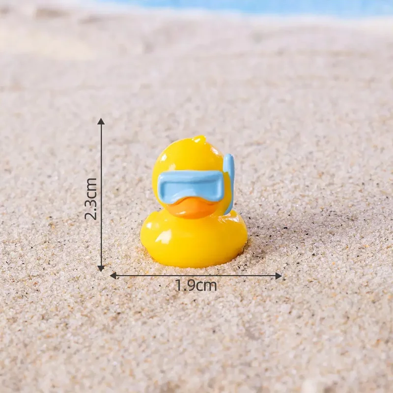 5/10pcs Mini Resin Diving Ducks Miniature, Summer Beach Tiny Ducks Figures for Fairy Garden Micro Landscape DIY Decoration