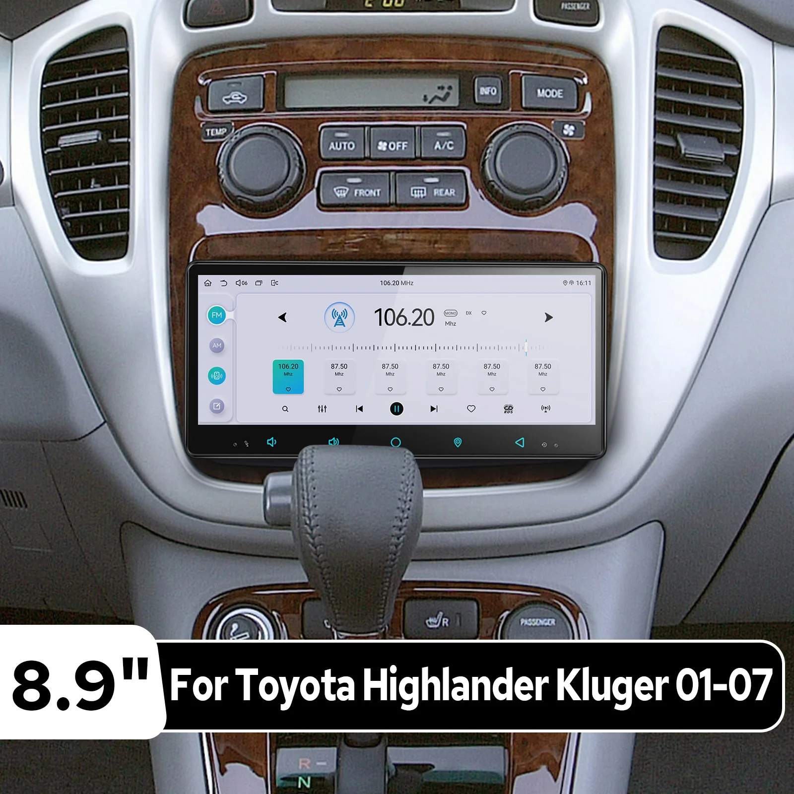 Автомагнитола JOYING Android для Toyota Highlander Kluger 2001-2007, 4 ГБ ОЗУ, 64 ГБ ПЗУ, беспроводной CarPlay, Android Auto, автомобильный мультимедийный плеер